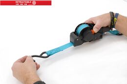 Popruh s ráčnou a háky samonavíjecí 320daN 3,5m TÜV BLUE WAY