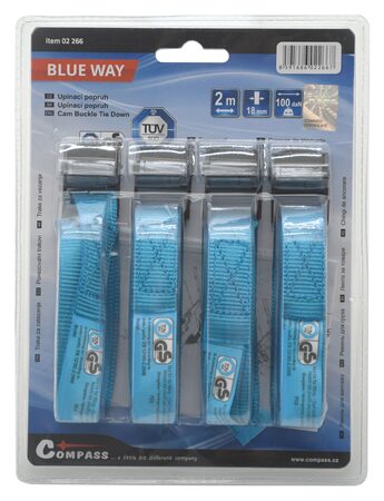 Popruh upínací 4x2m TÜV BLUE WAY