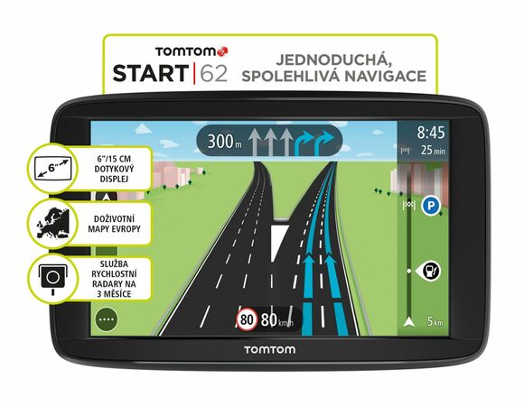 Navigace TomTom START 62 Europe, LIFETIME