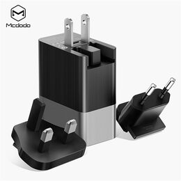 Nabíječka Mcdodo Cube serie 220V, EU / US / UK zásuvka, 3x USB, 3.4A, bez kabelu, černá