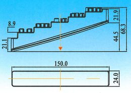 x LED světla pro denní svícení, 150x24mm, ECE