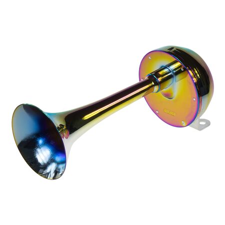Singl-fanfára 320mm, chrom-duha, 12V, elektromagnetická, nízký tón
