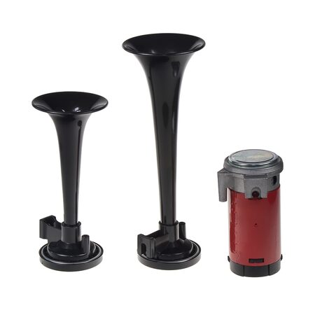 2-tónová fanfára 220mm, 12V s kompresorem černá ECE R28