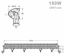 LED rampa s pozičním světlem, 60x3W, 813mm, ECE R10