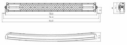 LED rampa prohnutá, 126x3W, 758mm, ECE R10