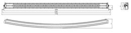 LED rampa prohnutá, 216x3W, 1270mm, ECE R10