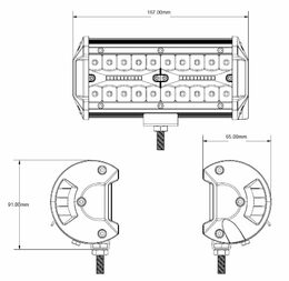 LED rampa, 40x3W, ECE R10 167x91x65 mm