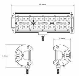 LED rampa, 60x3W, ECE R10 236x91x65 mm