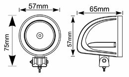 LED světlo kulaté (i na motocykl), 1x 10W, 57mm, ECE R10