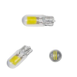 COB LED T10 bílá, 12V, celosklo