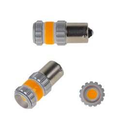 LED BA15s oranžová, COB 360°, 9-60V, 12W