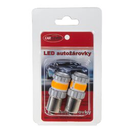 LED BA15s oranžová, COB 360°, 9-60V, 12W