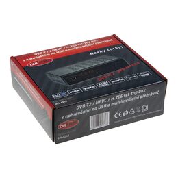 DVB-T2 / HEVC / H.265 set-top box / multimediální přehrávač s USB / SCART / HDMI / RJ45 /