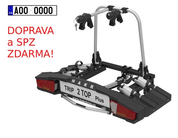 Nosič kol na tažné zařízení HAKR TRIP 2 TOP Plus, 2 kola DOPRAVA a SPZ ZDARMA