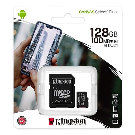KINGSTON karta 128GB micro  A1 CL10 100 + SD adaptér