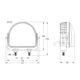 PROFI LED výstražné světlo-oblouk 10-80V modré, 138x126mm