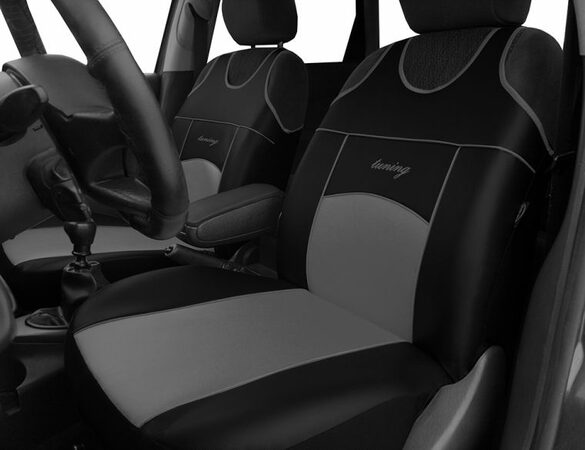 Autopotahy Autopotahy TUNING EXTREME KOŽENÉ, sada pro dvě sedadla, šedé