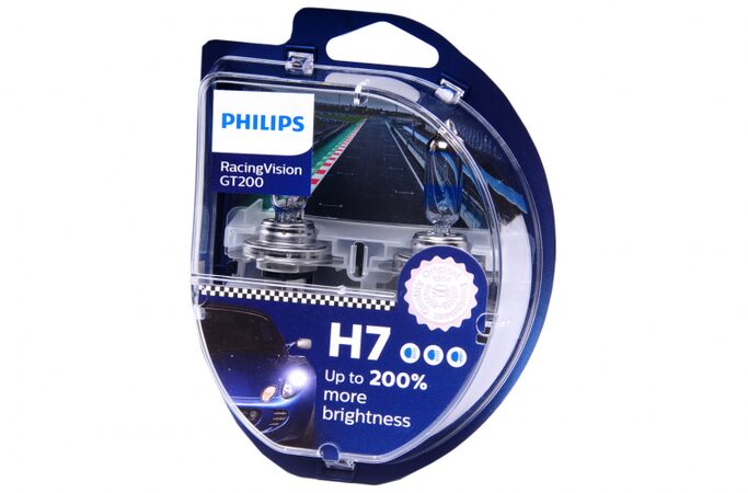 Autožárovky PHILIPS H7 12V 55W RacingVision GT200 +200% 2ks