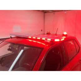 LED rampa 1200mm, modrá/červená + 2x LED maják