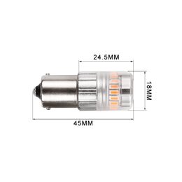 LED BA15S oranžová, 12V, 23LED SMD