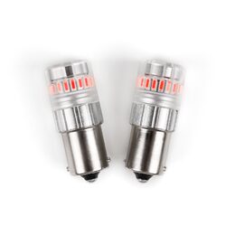 LED BA15S červená, 12V, 23LED SMD