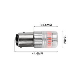 LED BAY15D červená, dvouvlákno, 12V, 23LED SMD