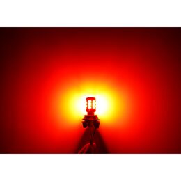 LED BA15S červená, 12V, CAN-Bus, 26LED SMD